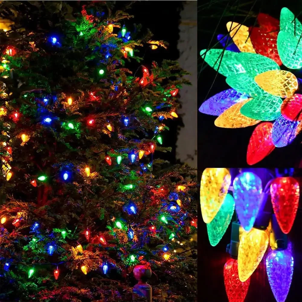 SolarGlow - Colorful Solar LED String Lights C6 for Outdoor – Energy-Efficient Christmas Lights