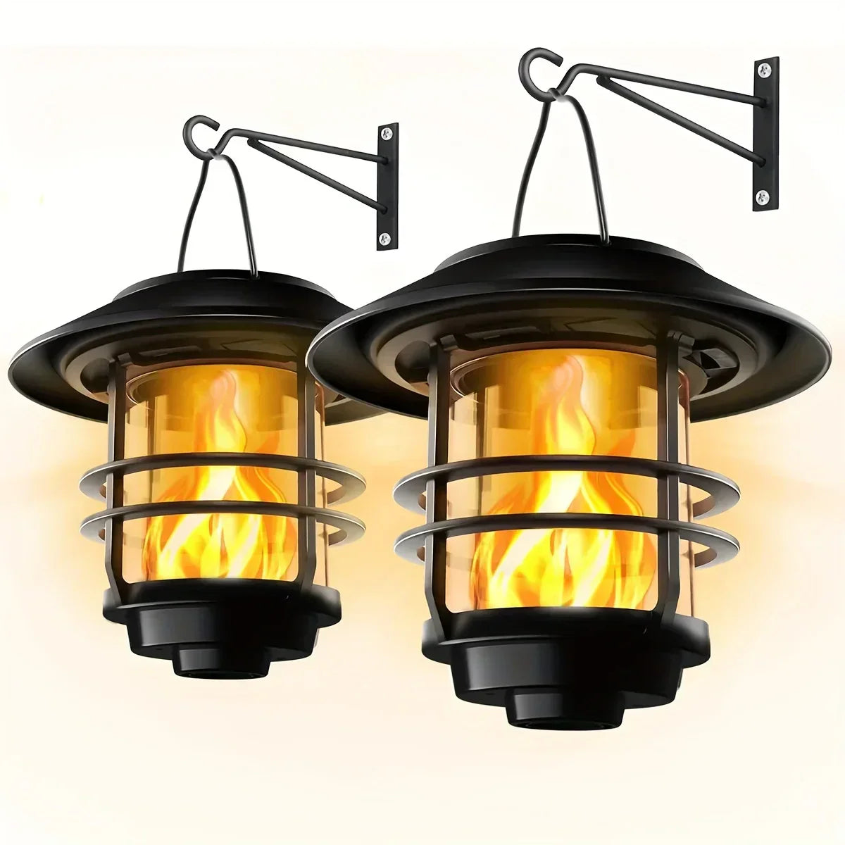 FlameLume - Solar LED Wand Lamp with Flame Effect for Garden and Terrace