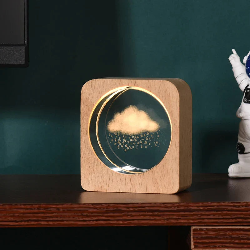 LumiWood - Lampada Notturna in Legno 3D con Incisione e Illuminazione LED Calda