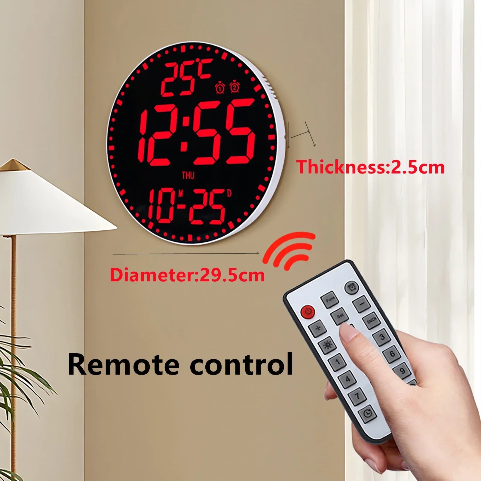 WiFiTime - LED Wall Clock With Calendar and Dual Alarm Function