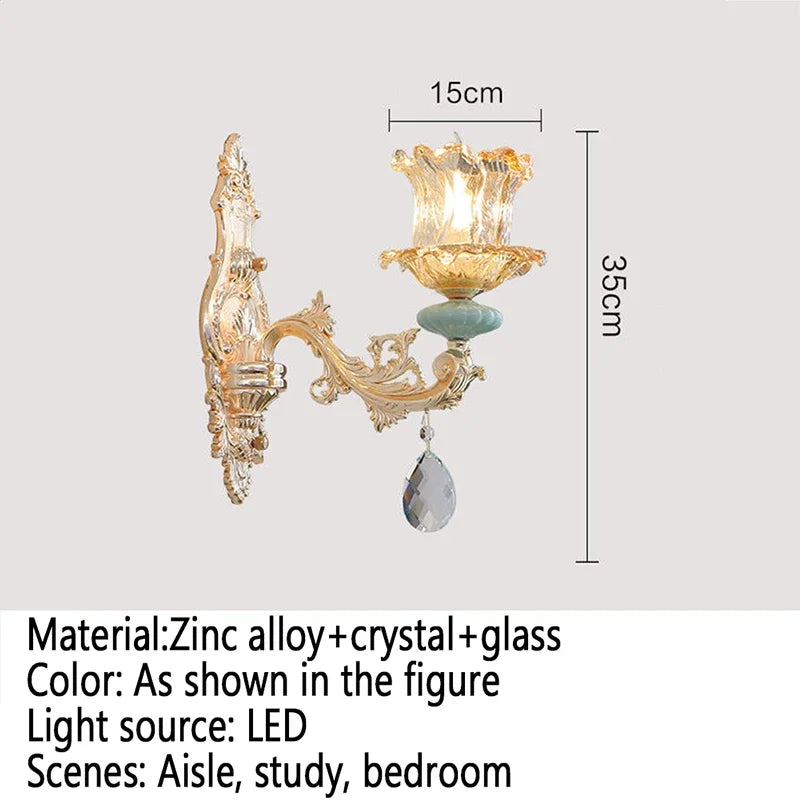 CrystalLuxe - Elegant European Crystal Wall Lamp for Luxury Interiors
