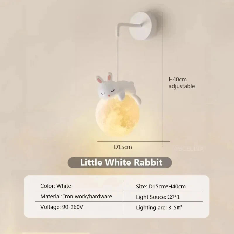 MoonGlow - Lámpara de pared LED creativa para dormitorio y habitación infantil