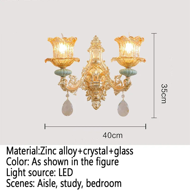 CrystalLuxe - Elegant European Crystal Wall Lamp for Luxury Interiors