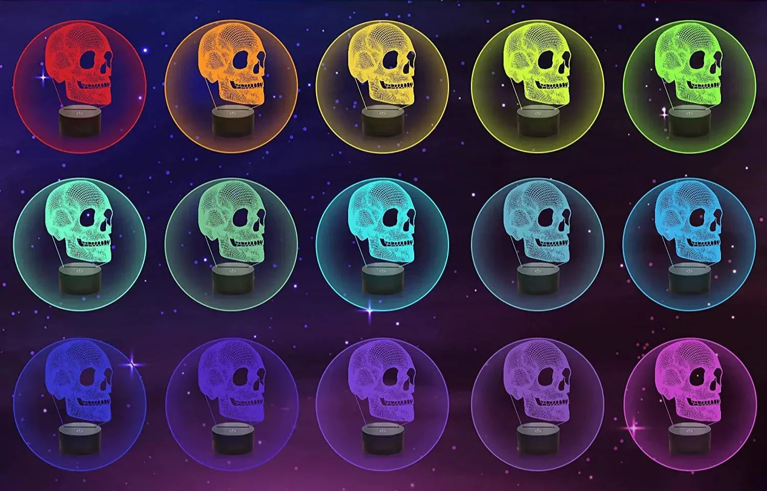 GlowSkull - 3D LED Nachtlampje voor Kinderen met Kleurverandering en Afstandsbediening