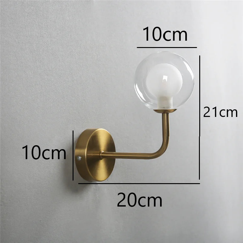 NordicLuxe - Glass Wall Lamp - Modern LED Lamp for Bedroom and Living Room