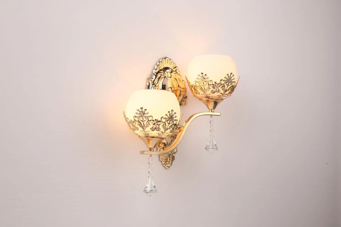 CrystalLuxe - Lámpara de varita LED dorada para dormitorio y sala de estar iluminación ambiental