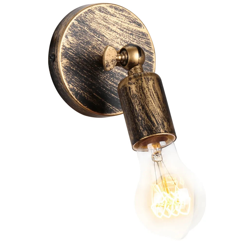 IndustrialBronce - Lámpara de Pared Retro Ajustable para Iluminación Ambiental