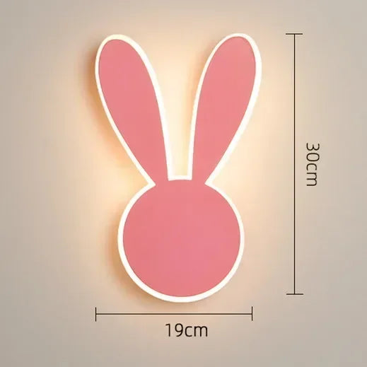 PinkRabbit - Lámpara de pared para habitación infantil LED Iluminación decorativa