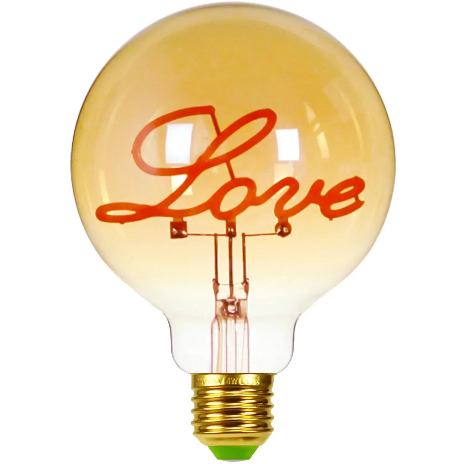 RetroLED - Vintage Tafellamp met Houten Basis en LED Lamp met Inscriptie