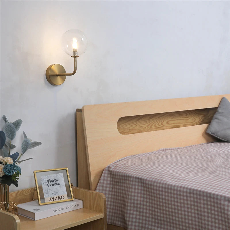 NordicLuxe - Glass Wall Lamp - Modern LED Lamp for Bedroom and Living Room