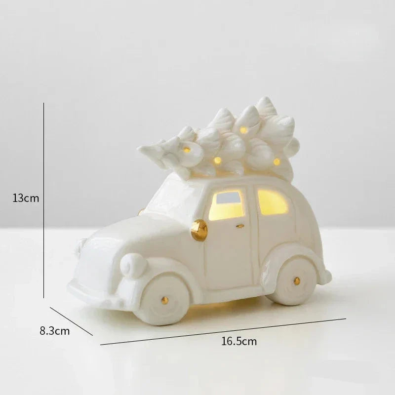 SneeuwGloed - Verlicht Keramisch Sneeuwmannetje
