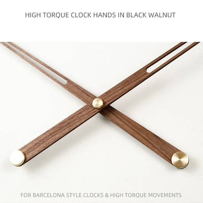 WoodSphere - Mecanismo moderno grande para reloj de pared DIY con manecillas de nogal