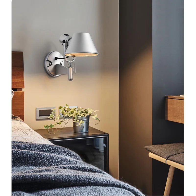 RockFleur - Industrieel Wandlamp Slaapkamer & Woonkamer Verstelbaar Leeslampje