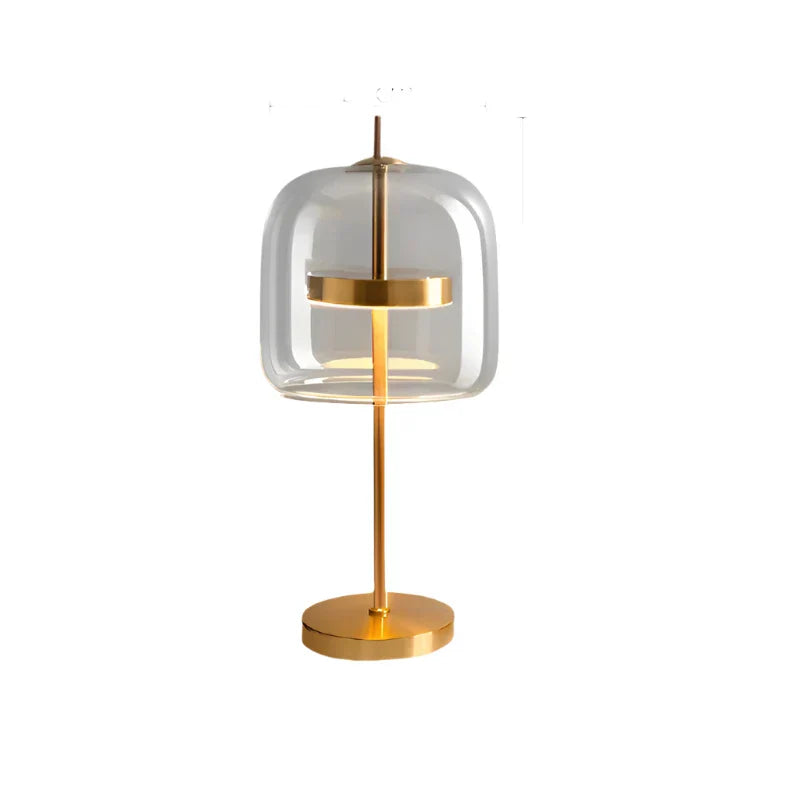LumiGlass - Lámpara de mesa de vidrio moderna | Elegante luz nocturna LED para dormitorio y sala de estar