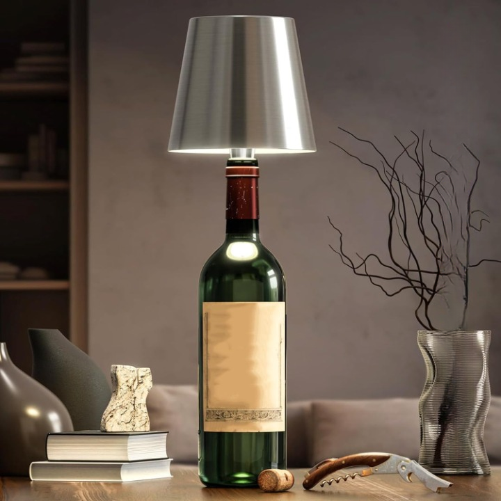 GlowBottle - LED Fleslamp met Dimbare Touchbediening, Draadloos & Oplaadbaar