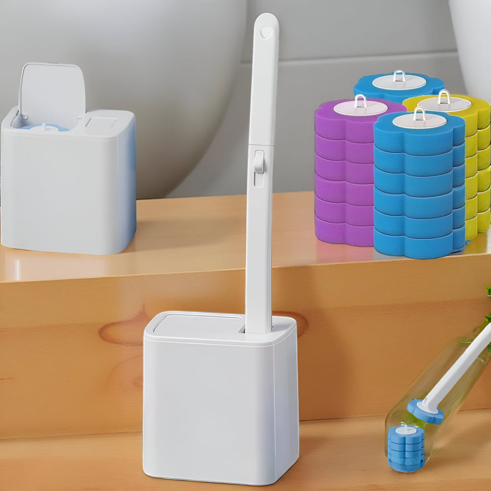 Escova de Sanita Sistema Descartável Recarga Higiénica Suporte de Parede