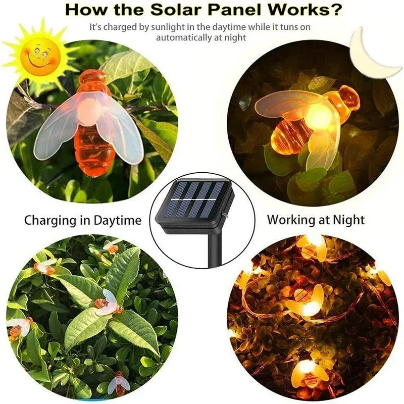SolarBee - Solar Energy String Lights for Outdoor Use