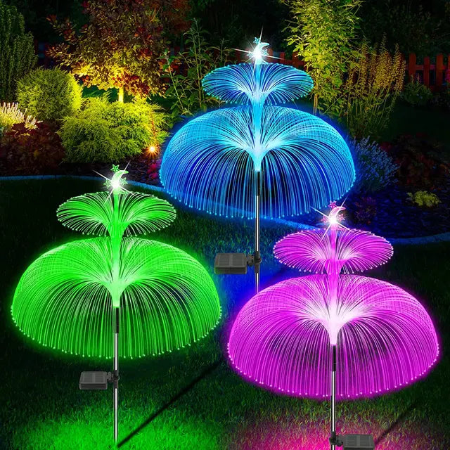 GlowJelly - Solar LED Garden Lighting, Colorful Waterproof Outdoor Lamps for Path & Decoration