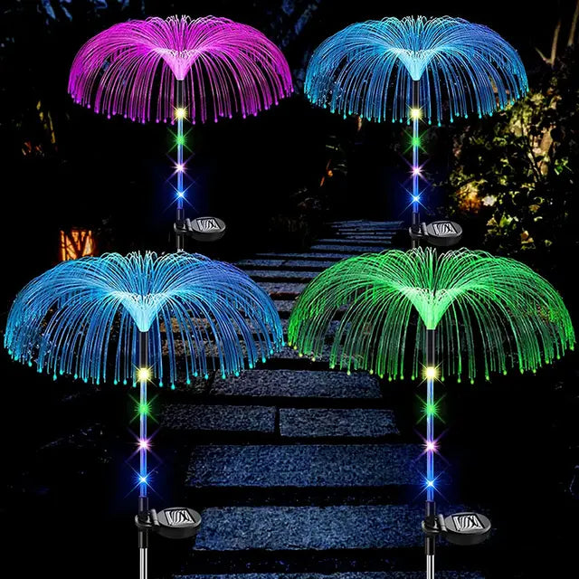 GlowJelly - Solar LED Garden Lighting, Colorful Waterproof Outdoor Lamps for Path & Decoration