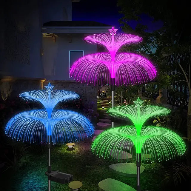 GlowJelly - Solar LED Garden Lighting, Colorful Waterproof Outdoor Lamps for Path & Decoration