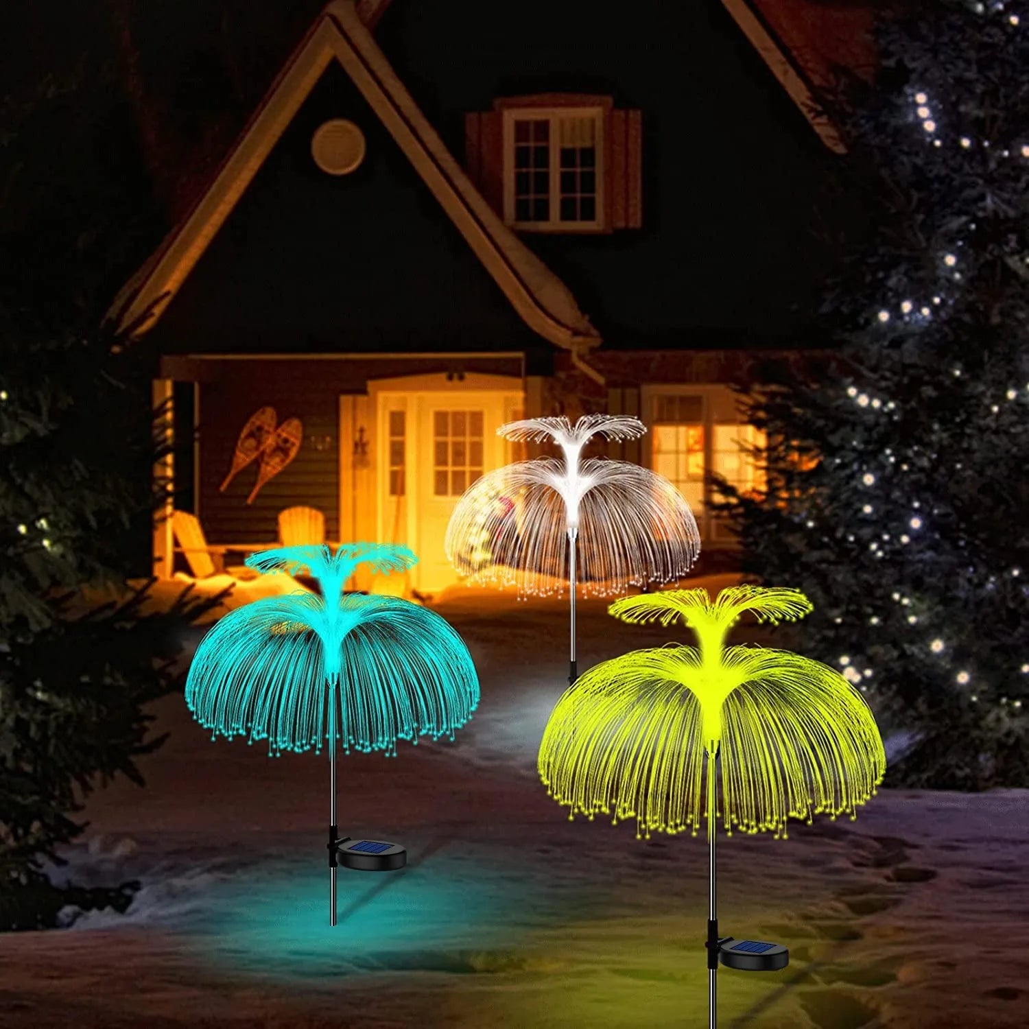 GlowJelly - Solar LED Garden Lighting, Colorful Waterproof Outdoor Lamps for Path & Decoration