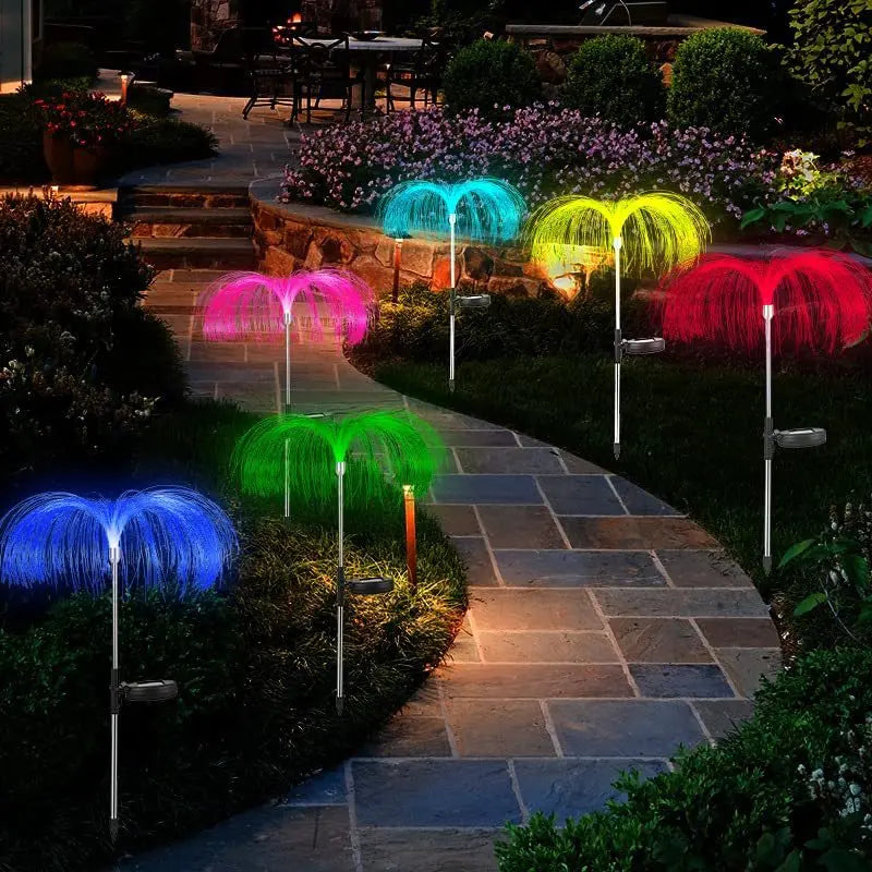 GlowJelly - Solar LED Garden Lighting, Colorful Waterproof Outdoor Lamps for Path & Decoration