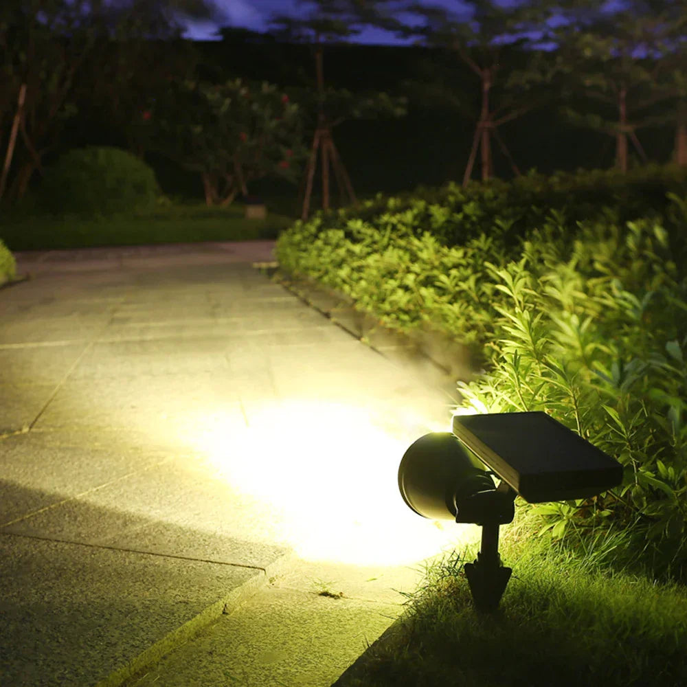LawnGlow – Faretto da Terra Solare a LED – Illuminazione da Giardino Impermeabile con Spettacolo LED Colorato