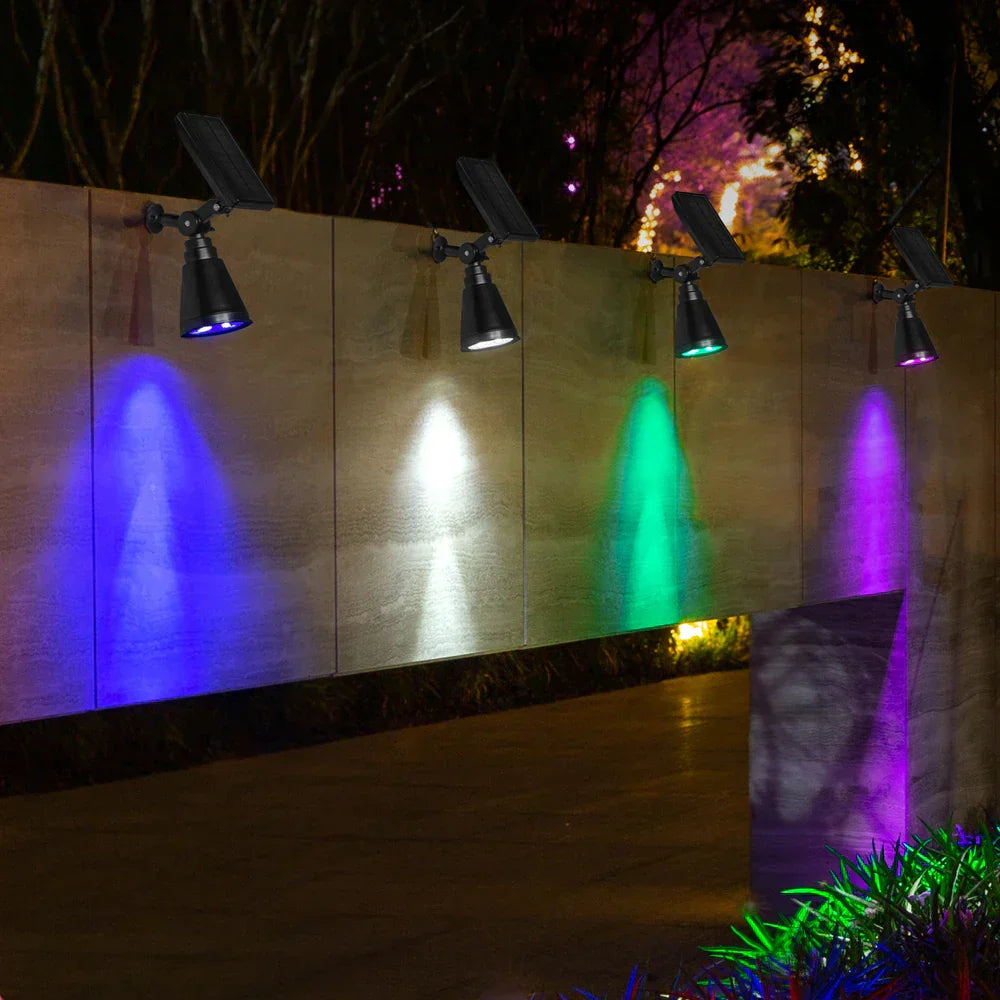 LawnGlow – Faretto da Terra Solare a LED – Illuminazione da Giardino Impermeabile con Spettacolo LED Colorato