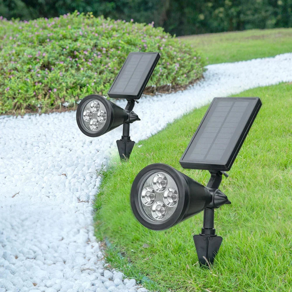LawnGlow – Faretto da Terra Solare a LED – Illuminazione da Giardino Impermeabile con Spettacolo LED Colorato