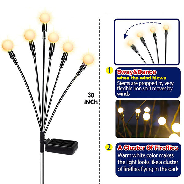 Illuminazione solare da giardino - Luce lampeggiante Starburst, oscillante al vento
