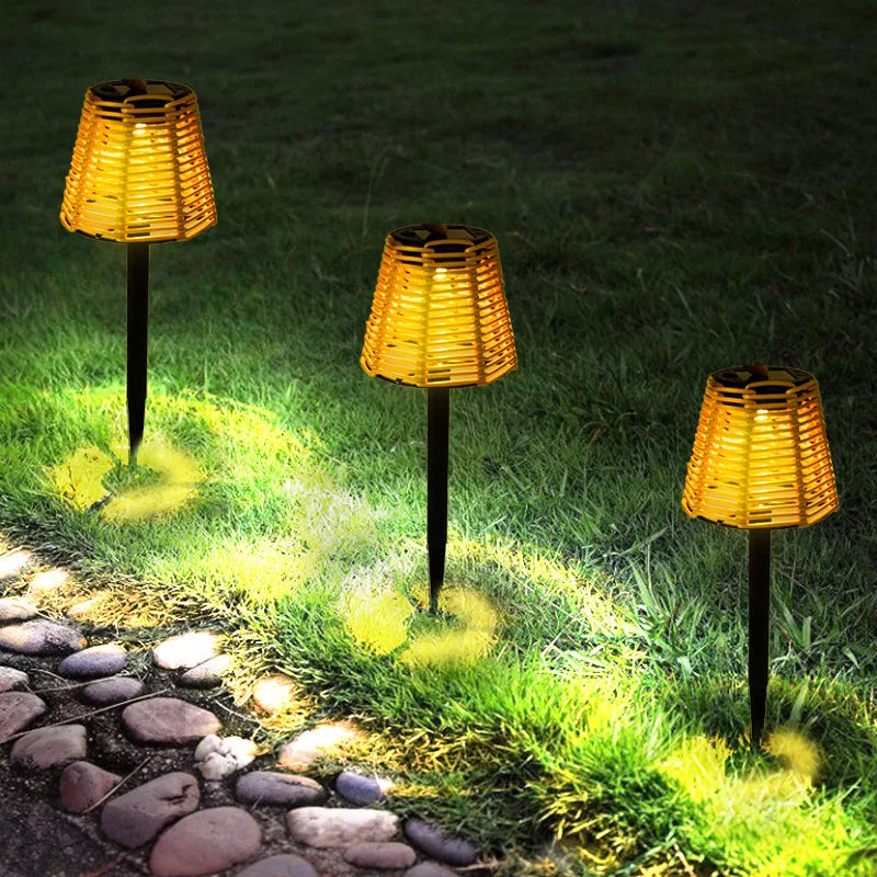 SolarGarden - Solar Energy Rattan Garden Torches – LED Outdoor Lighting for Garden, Terrace & Balcony, Weatherproof and Energy Efficient