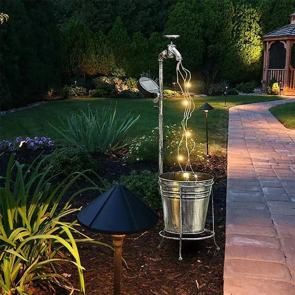 LumiKraan - Lampada da Giardino a LED Solare per Rubinetto – Illuminazione Decorativa d'Ambiente per Esterni