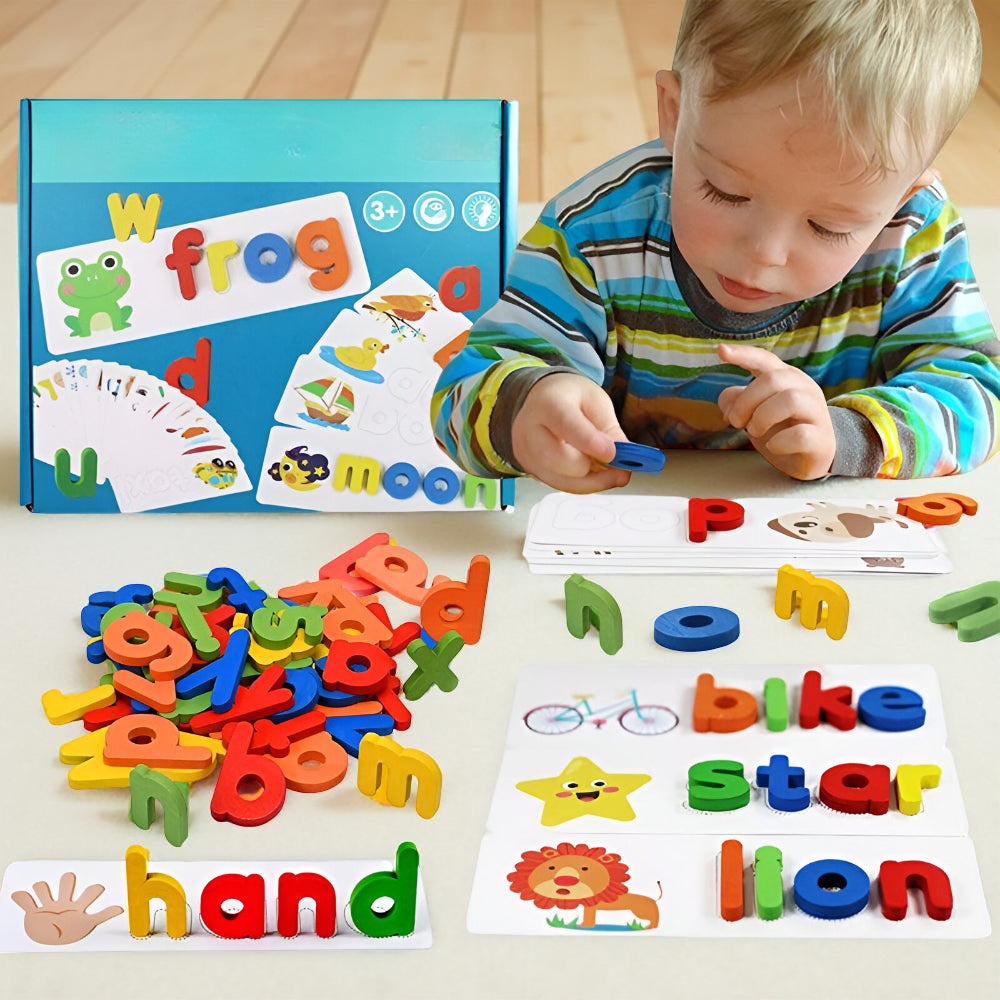 Brinquedo Educativo para Crianças Jogo de Letras em Madeira