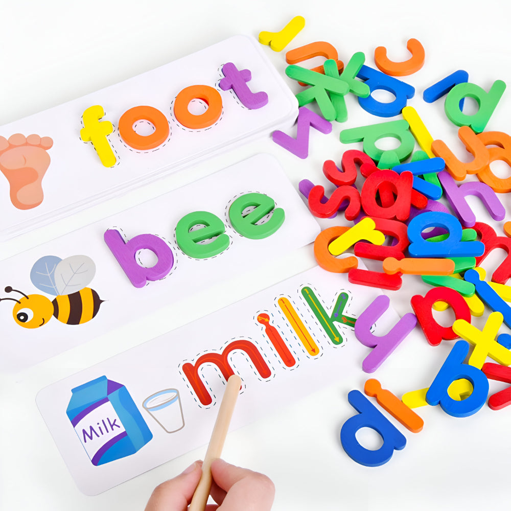Brinquedo Educativo para Crianças Jogo de Letras em Madeira