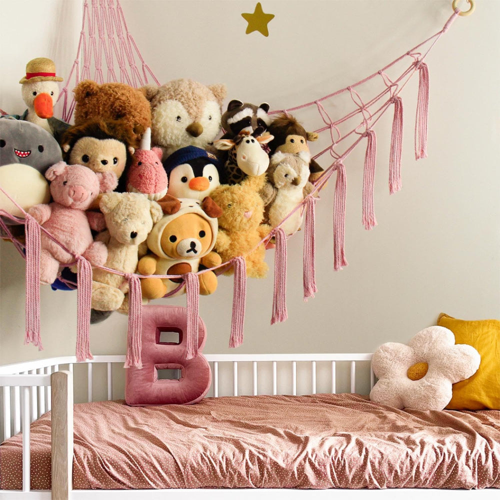 Rede de Arrumação para Brinquedos Decoração de Parede Quarto Infantil