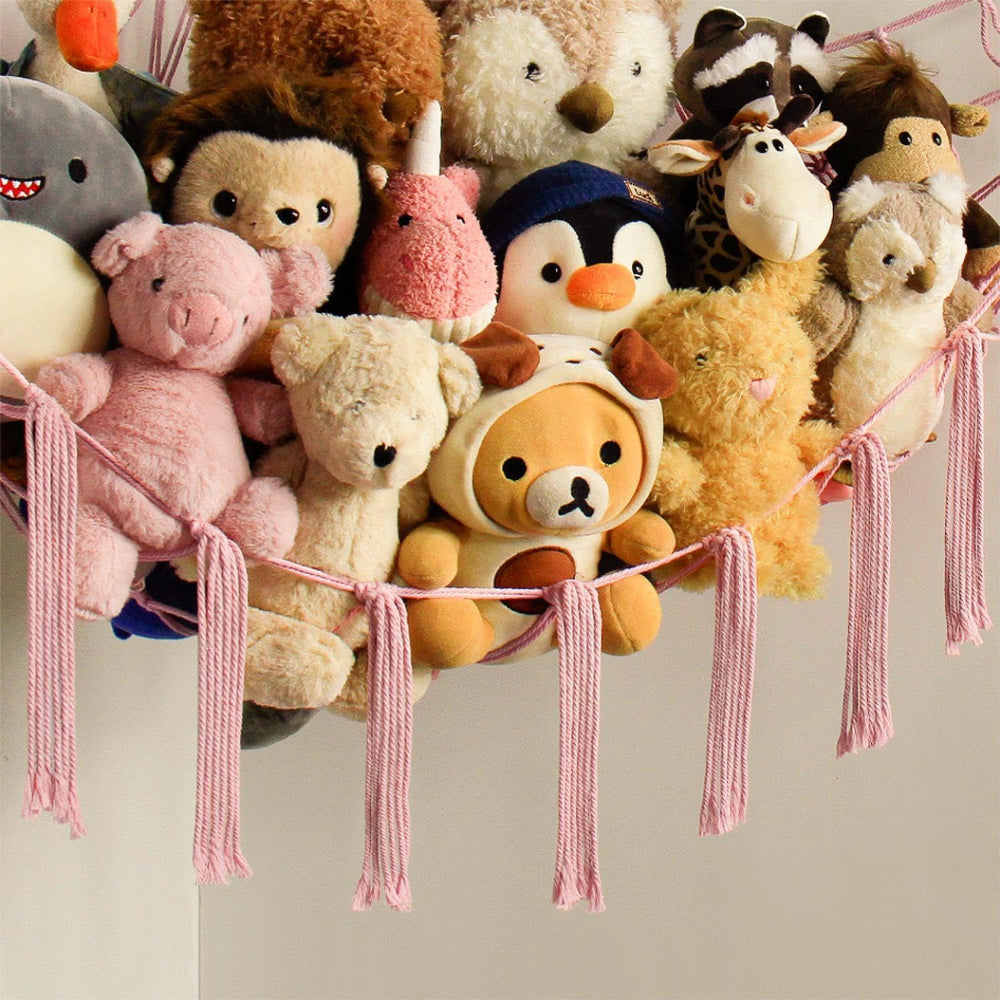 Rede de Arrumação para Brinquedos Decoração de Parede Quarto Infantil