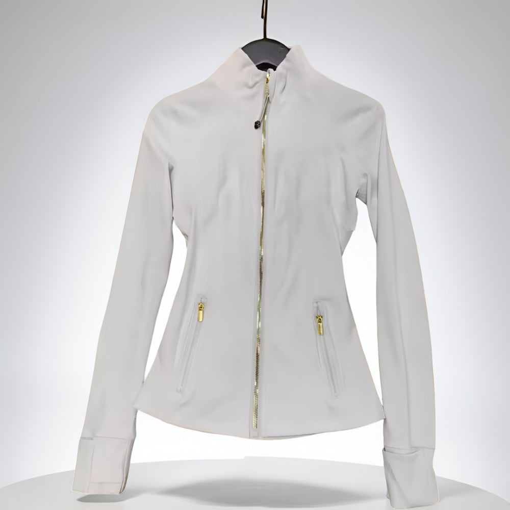 Casaco Desportivo Senhora Cintura Ajustável Elástico Casaco de Ginásio