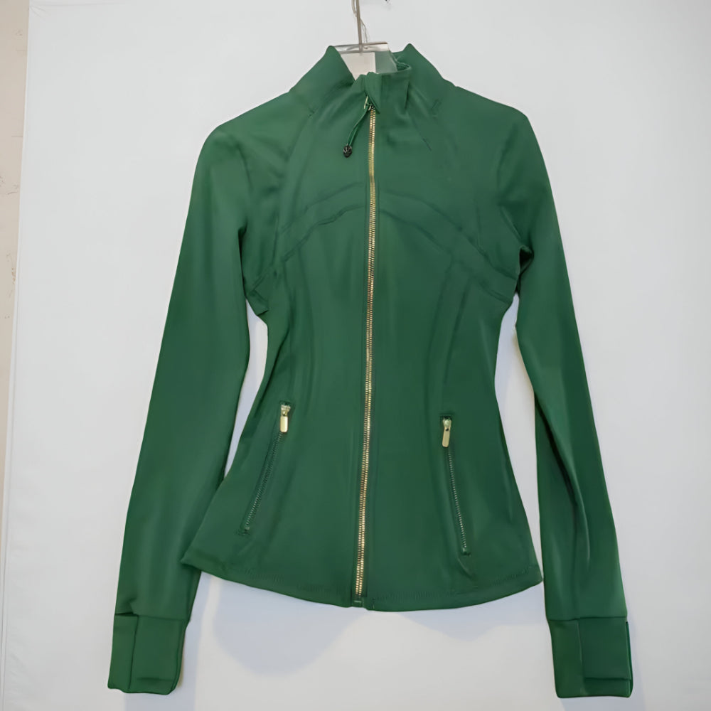 Casaco Desportivo Senhora Cintura Ajustável Elástico Casaco de Ginásio