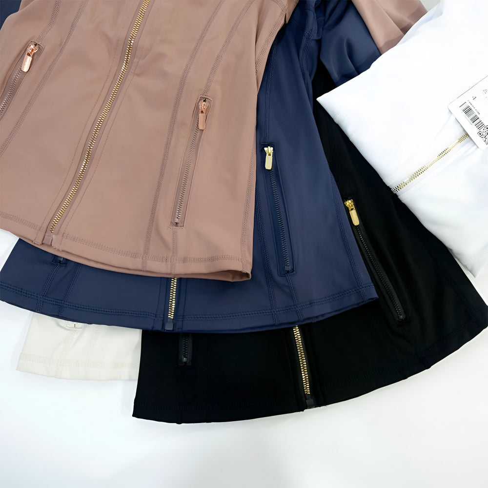 Casaco Desportivo Senhora Cintura Ajustável Elástico Casaco de Ginásio