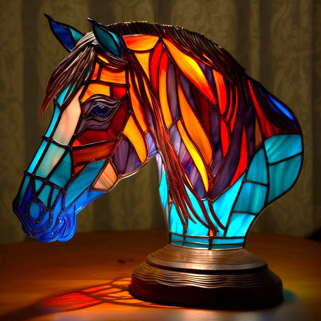 Stained Glass Animal Lamp Kaleidoscopic Light Decorative Home Accent 6
