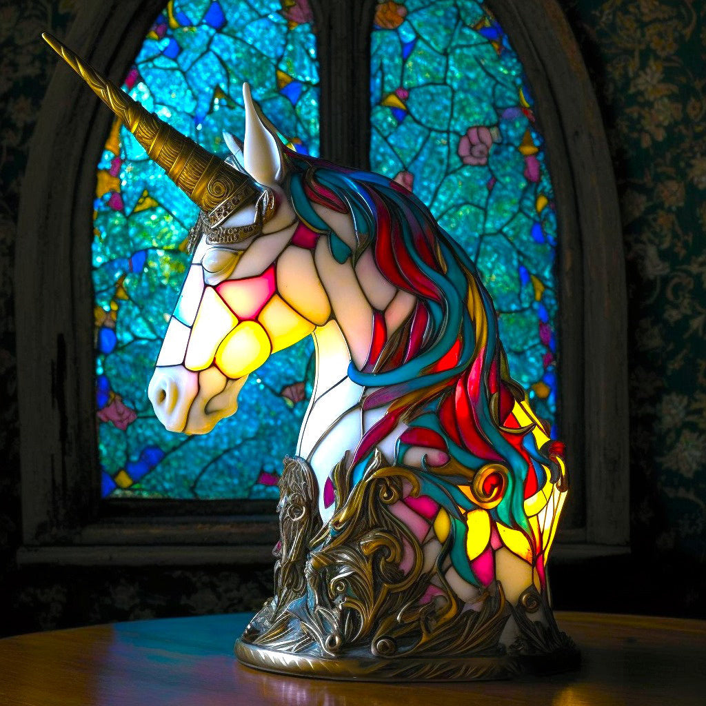 Stained Glass Animal Lamp Kaleidoscopic Light Decorative Home Accent 9