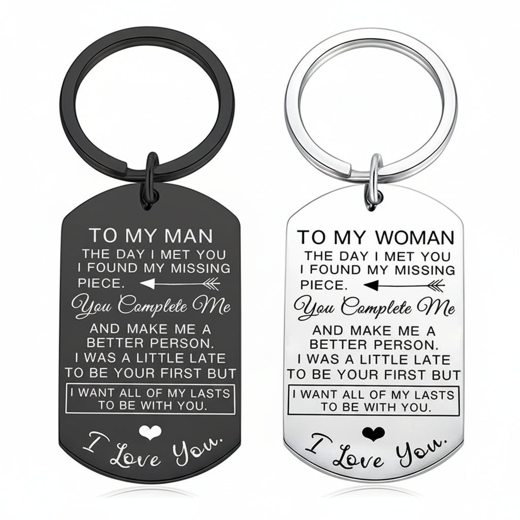 Stainless Steel Keychain Love Quote Gift Romantic Keepsake for Him 1