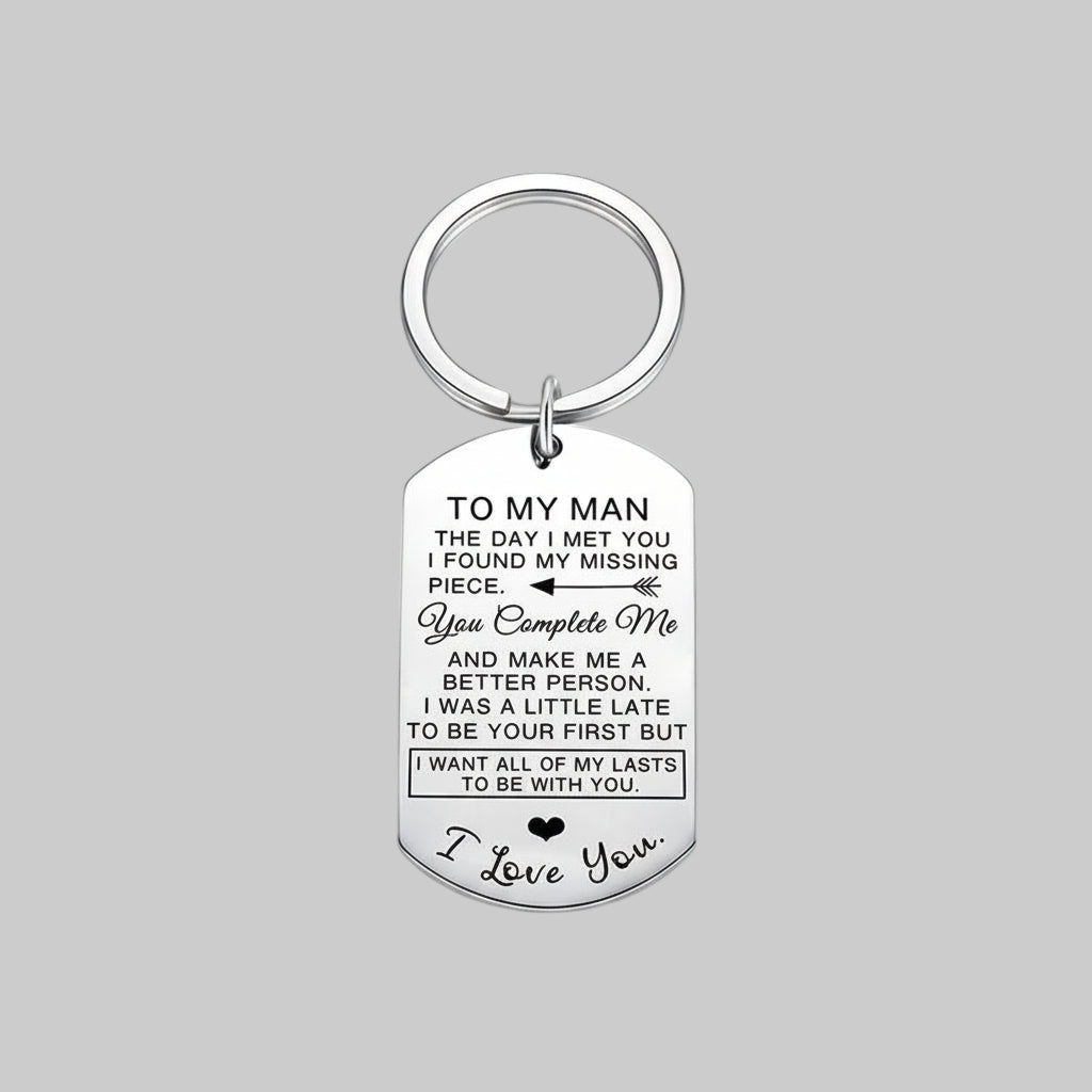 Stainless Steel Keychain Love Quote Gift Romantic Keepsake for Him 9