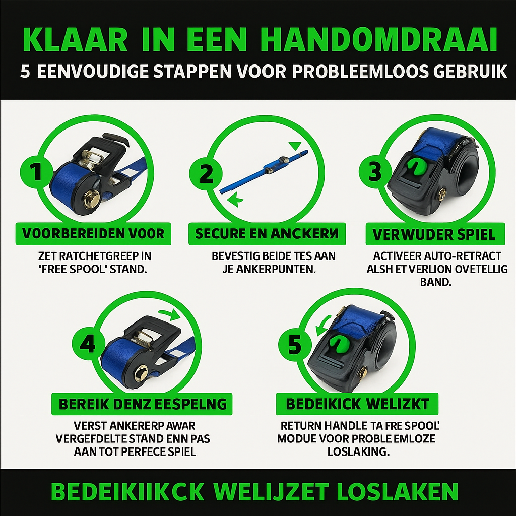 Spanbanden Retractable Heavy Duty Zelfoprollend Metaal Tie Down Set