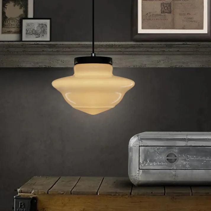 FrostGeo - Vintage Geometric Pendant Lamp made of Matte Glass for Dining Room and Living Room