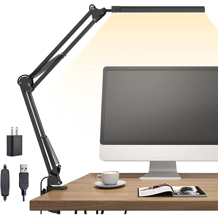LED Desk Lamp - Adjustable Desk Lamp with Clamp and Memory Function