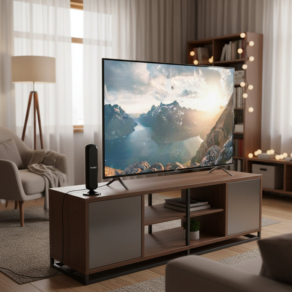 Antena de TV Interior Alcance de 360° Canais Locais Claros