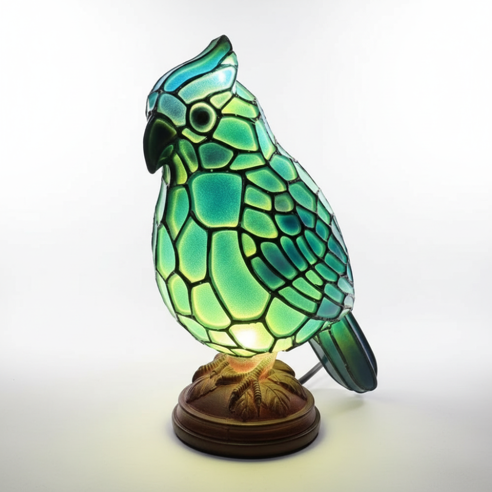 Candeeiro de mesa Forma Pássaro Vermelho Lâmpada LED Alimentada por USB