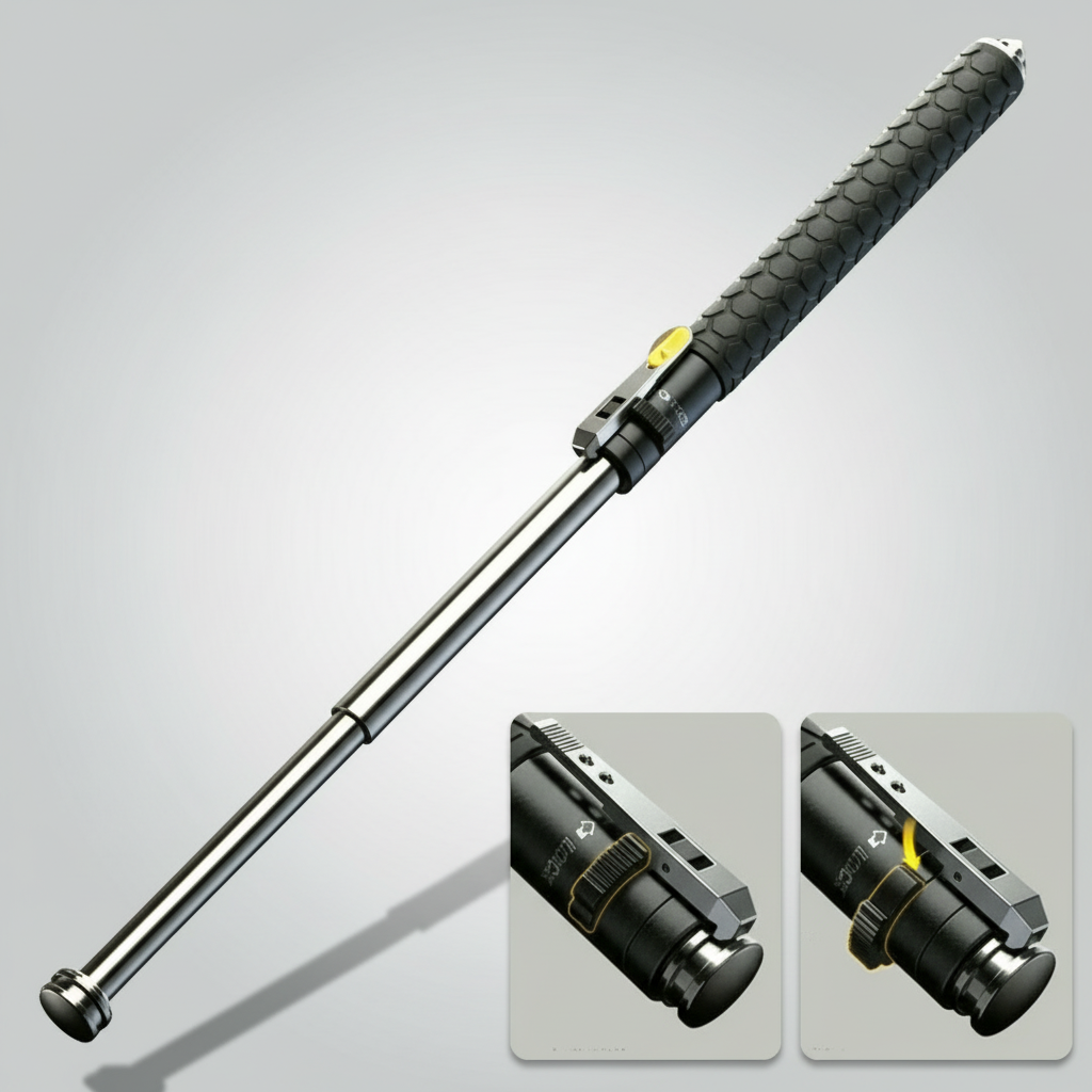 Telescopic Hiking Pole Self Defense Walking Stick Lightweight Alloy 7