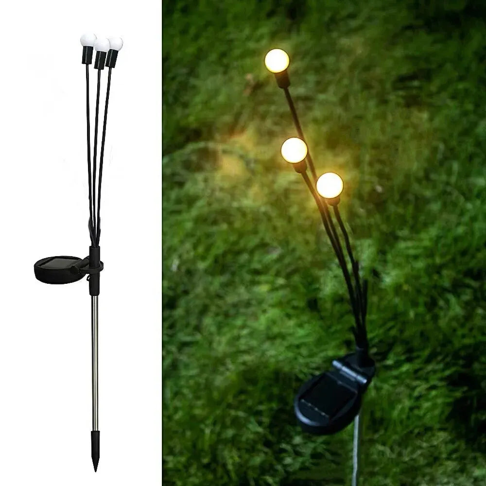 LumiFire - Solar Garden Lamp with Firefly Effect – Triangular LED Outdoor Lighting